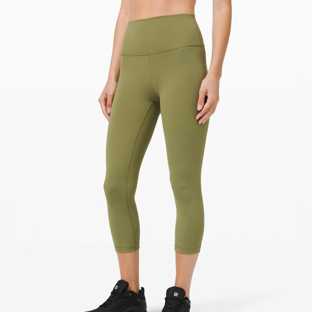 Lululemon High Rise Wunder Under in Bronze Green